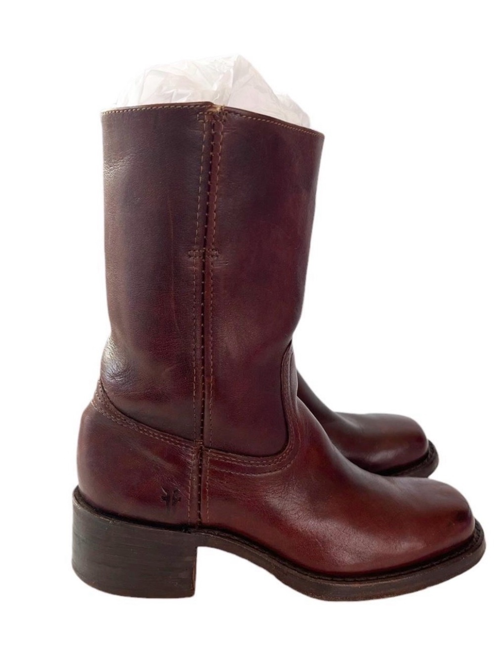 Frye Burgundy Leather Short Riding Boots